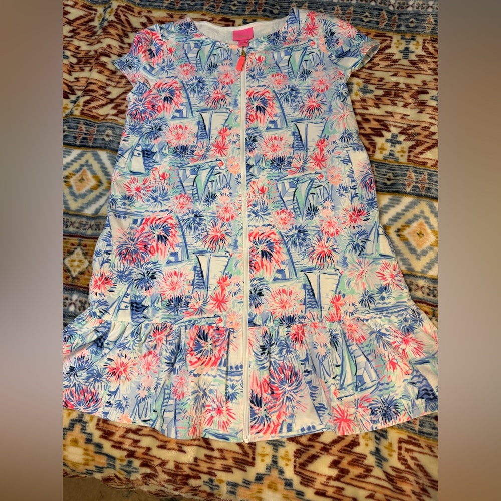 Lilly Pulitzer Kids Dress/Swim cover up in Pink and Blue Floral